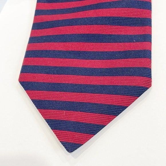 Brooks Brothers Mens Makers Tie Repp Silk Striped Made in USA Blue Red - Picture 3 of 6
